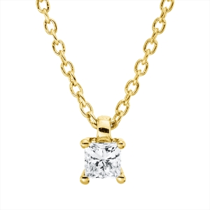 Solitaire Collier 4er-Krappe 18kt Gelbgold mit ZÖ 42 cm mit 0,10ct Diamanten