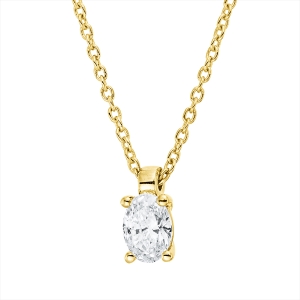 Solitaire Collier 4er-Krappe 18kt Gelbgold mit ZÖ 42 cm mit 0,25ct Diamanten