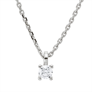 Solitaire Collier 4er-Krappe 18kt Gelbgold mit ZÖ 42 cm mit 0,15ct Diamanten