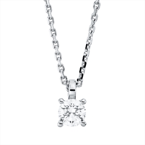Solitaire Collier 4er-Krappe 18kt Gelbgold GIA6442879103, ZÖ 42 cm mit 0,31ct Diamanten