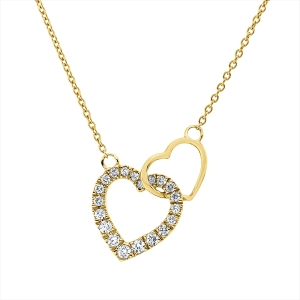 Collier 18 kt GG Herz, mit ZÖ 40 cm + 42,5 cm