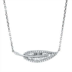 Collier 18 kt WG, mit ZÖ 42 cm + 43,5 cm