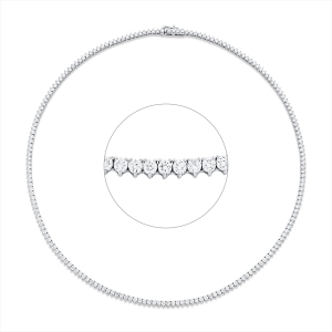 Tenniscollier  18kt Weißgold mit 8,50ct Diamanten