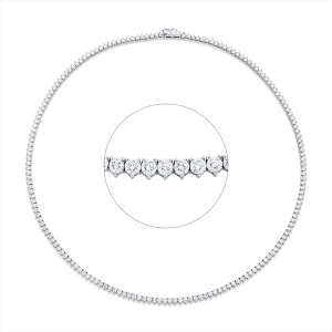 Tenniscollier  18kt Weißgold mit 10,08ct Diamanten