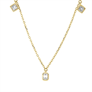 Collier 18 kt GG, mit ZÖ 43 cm + 40,6 cm