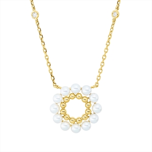 Collier  18kt Gelbgold mit ZÖ 40 cm + 43 cm mit 0,05ct Diamanten