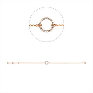 Armband 18 kt RG Kreis, mit ZÖ 15 cm + 16,5 cm