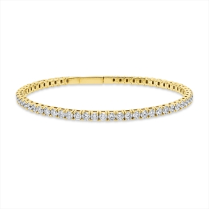 Tennisarmband 4er-Krappe 18kt Gelbgold flexibel mit 4,81ct Diamanten
