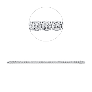 Tennisarmband 4er-Krappe 18kt Weißgold Premium Edition, 35 GIA's mit 17,59ct Diamanten