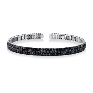 Armreif 18 kt WG, Fassung teils schwarz rhodinie