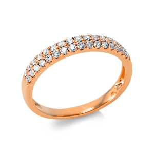Memoire halb Ring  18kt Rotgold mit 0,31ct Diamanten