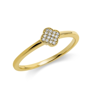 Pavé Ring  18kt Gelbgold mit 0,04ct Diamanten