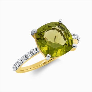 Ring 4er-Krappe 18 kt GG, Fassung rhodiniert