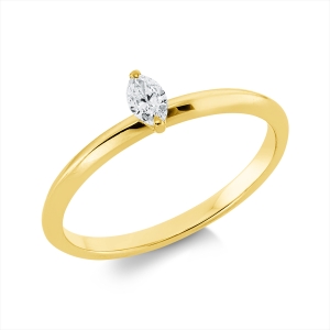 Solitaire Ring 2er-Krappe 18kt Gelbgold mit 0,14ct Diamanten