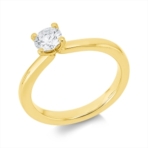 Solitaire Ring 4er-Krappe 18kt Gelbgold GIA6521472790 mit 0,50ct Diamanten
