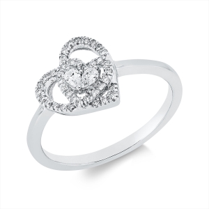Ring 18 kt WG Herz