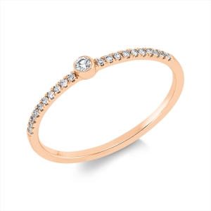 Ring 18 kt GG, Fassung rhodiniert