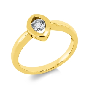 Solitaire Ring  18kt Gelbgold mit 0,30ct Diamanten