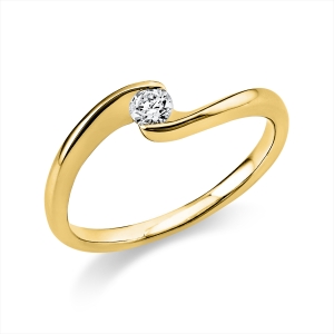 Solitaire Ring  18kt Gelbgold mit 0,15ct Diamanten