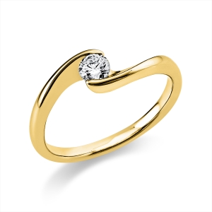 Solitaire Ring  14kt Gelbgold mit 0,20ct Diamanten