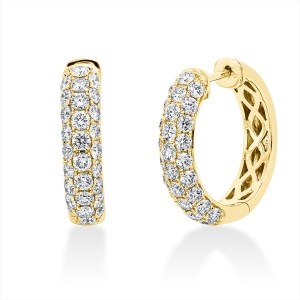 Pavé Creolen  18kt Gelbgold mit 2,07ct Diamanten