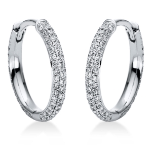 Pavé Creolen  18kt Weißgold mit 0,66ct Diamanten