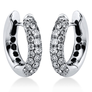 Pavé Creolen  18kt Weißgold mit 1,10ct Diamanten