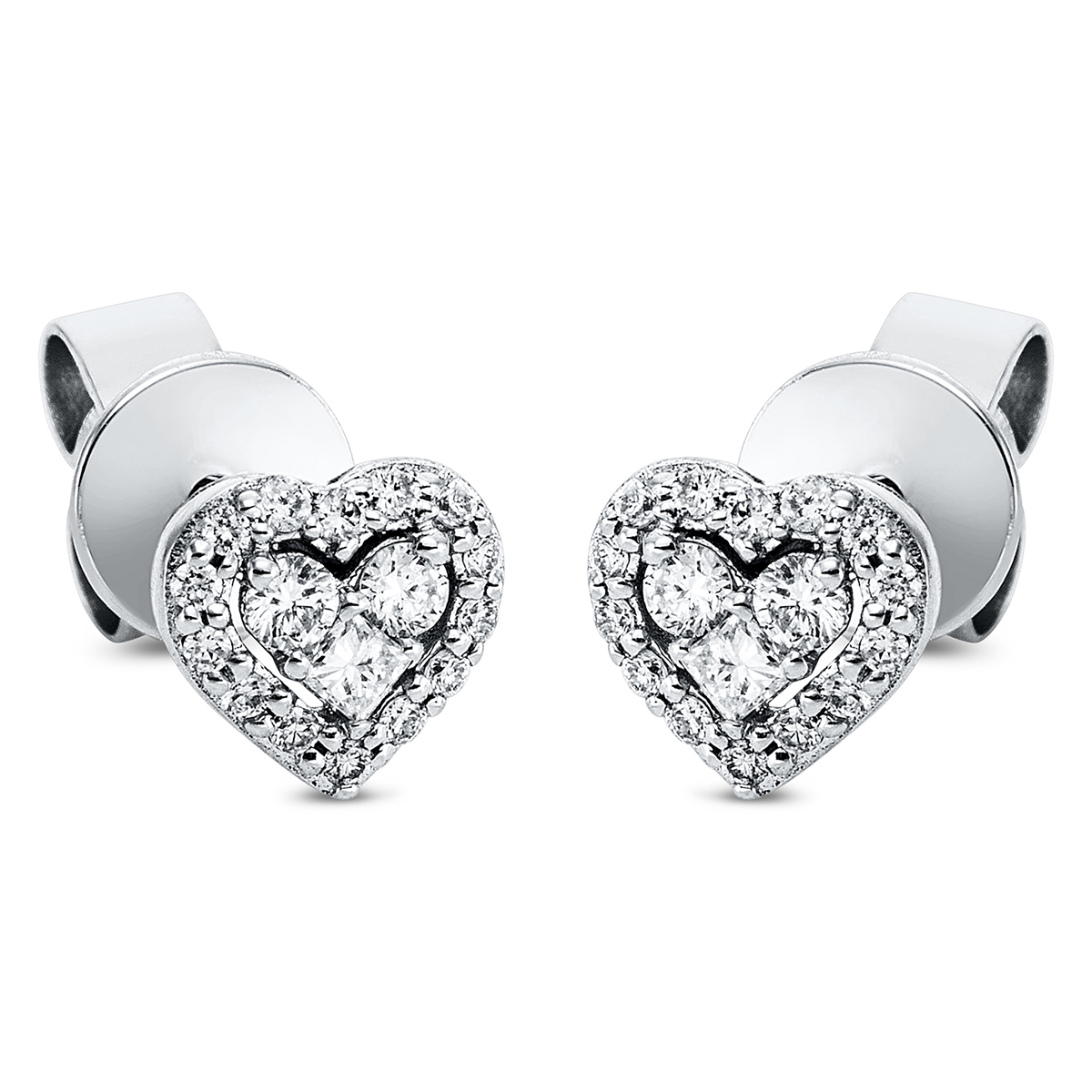 Ohrstecker 18 kt WG Herz