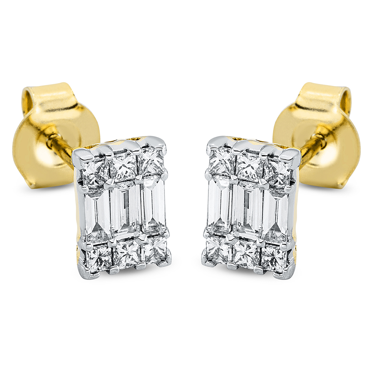 Ohrstecker 18 kt GG+WG