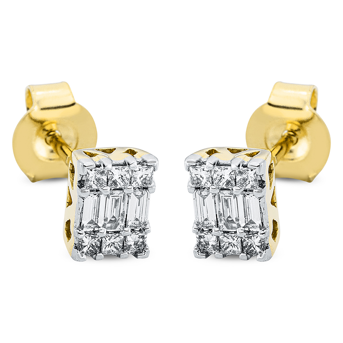 Ohrstecker 18 kt GG+WG