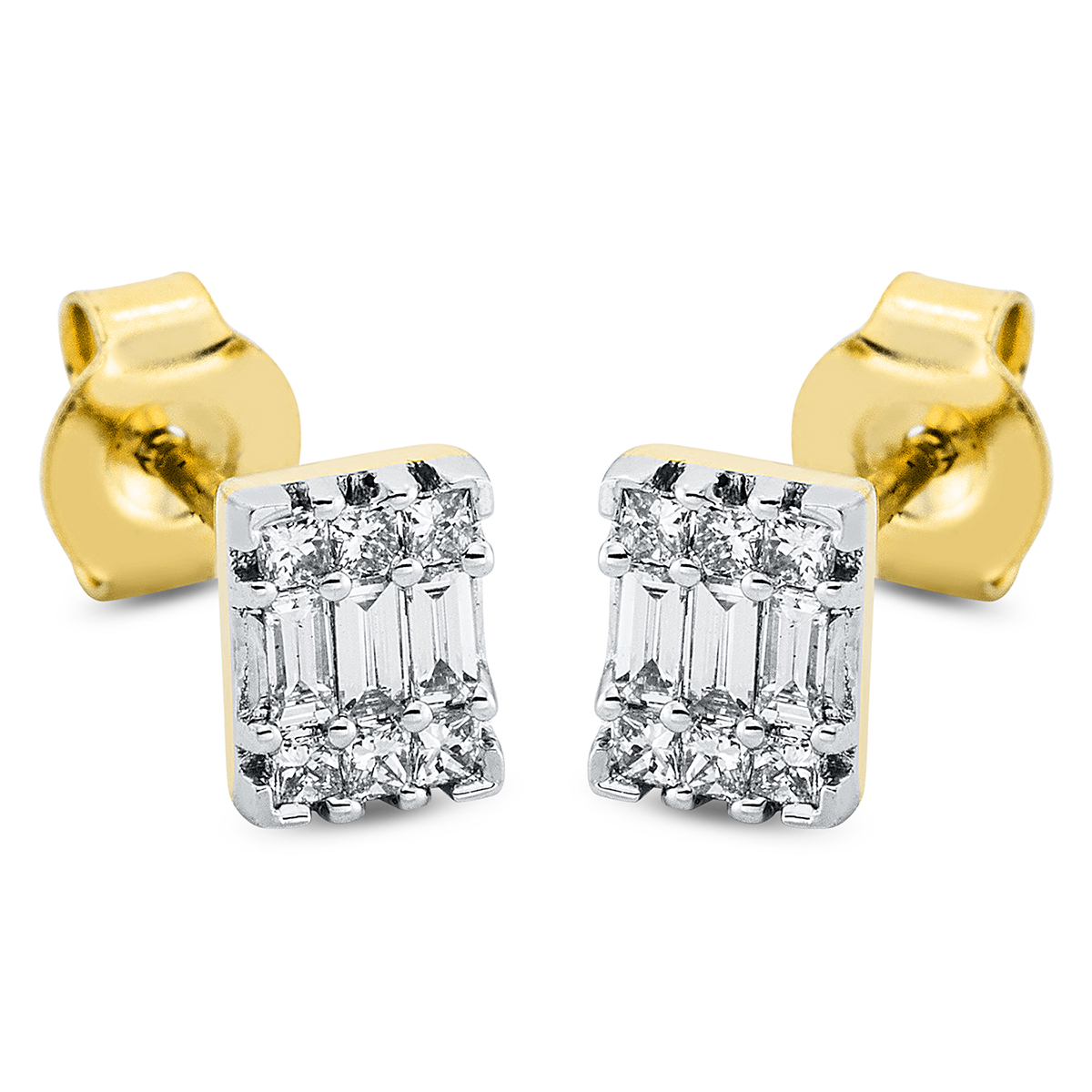 Ohrstecker 18 kt GG+WG