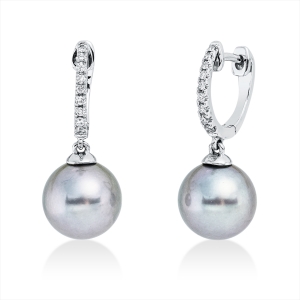 Creolen  18kt Weißgold mit 0,11ct Diamanten