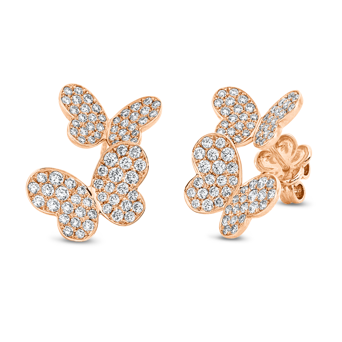 Ohrstecker 18 kt RG Schmetterling