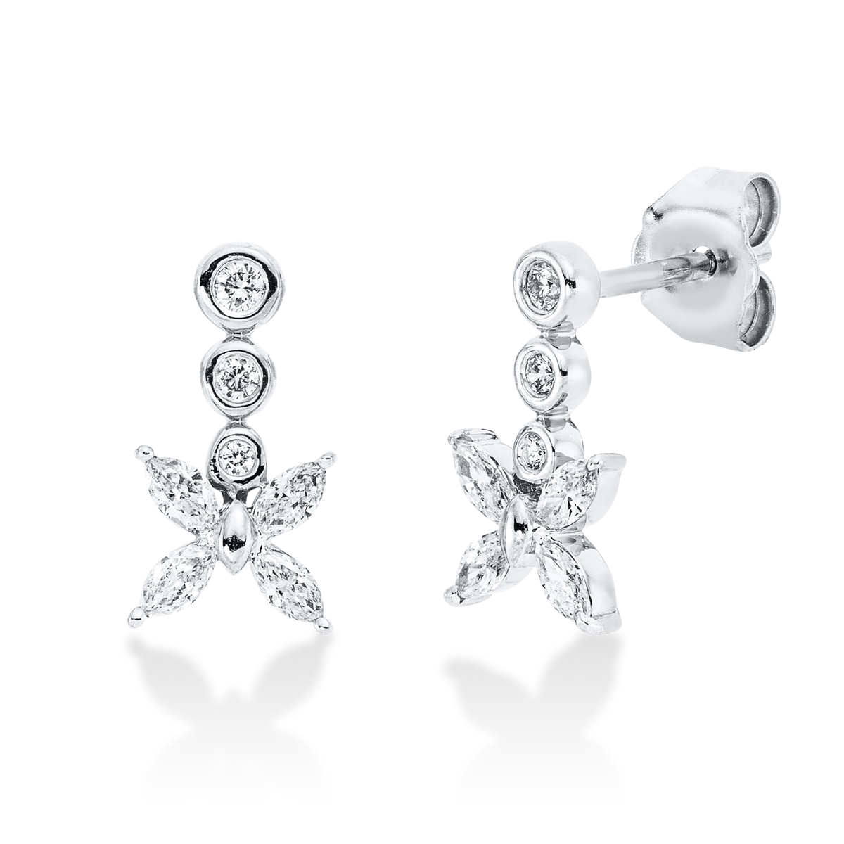 Ohrschmuck 18 kt WG Schmetterling