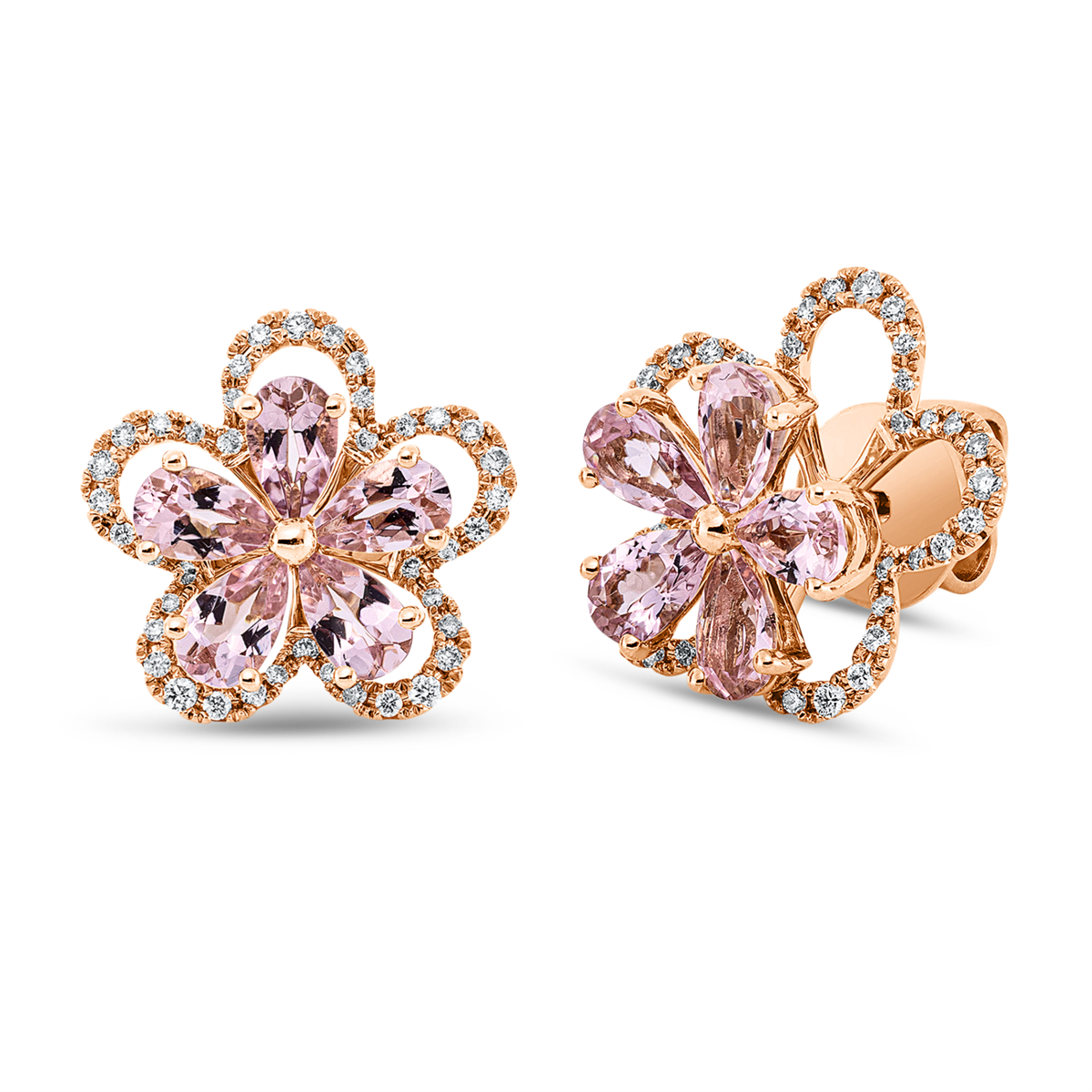 Ohrstecker 18 kt RG Blume