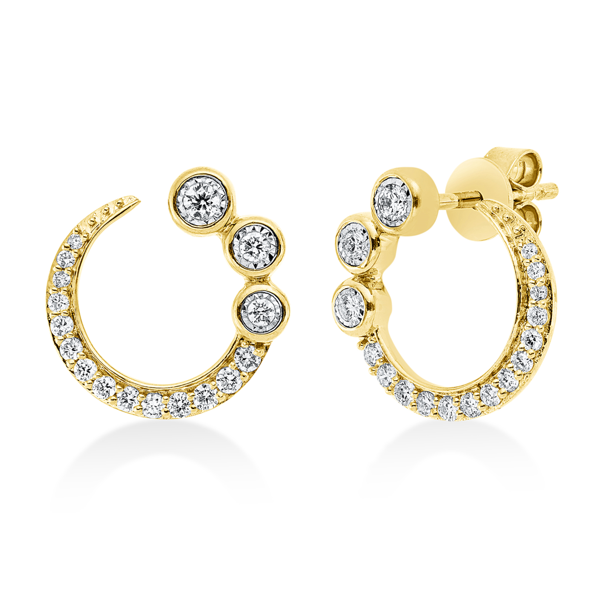 Ohrstecker 18 kt GG, Fassung rhodiniert