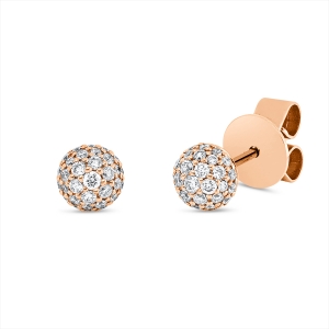 Pavé Ohrstecker  18kt Rotgold mit 0,30ct Diamanten