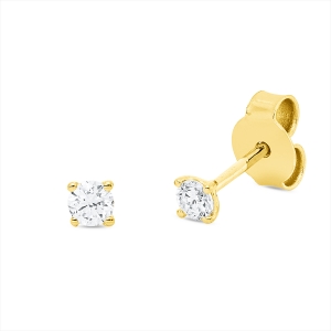 Solitaire Ohrstecker 4er-Krappe 18kt Gelbgold mit 0,20ct Diamanten