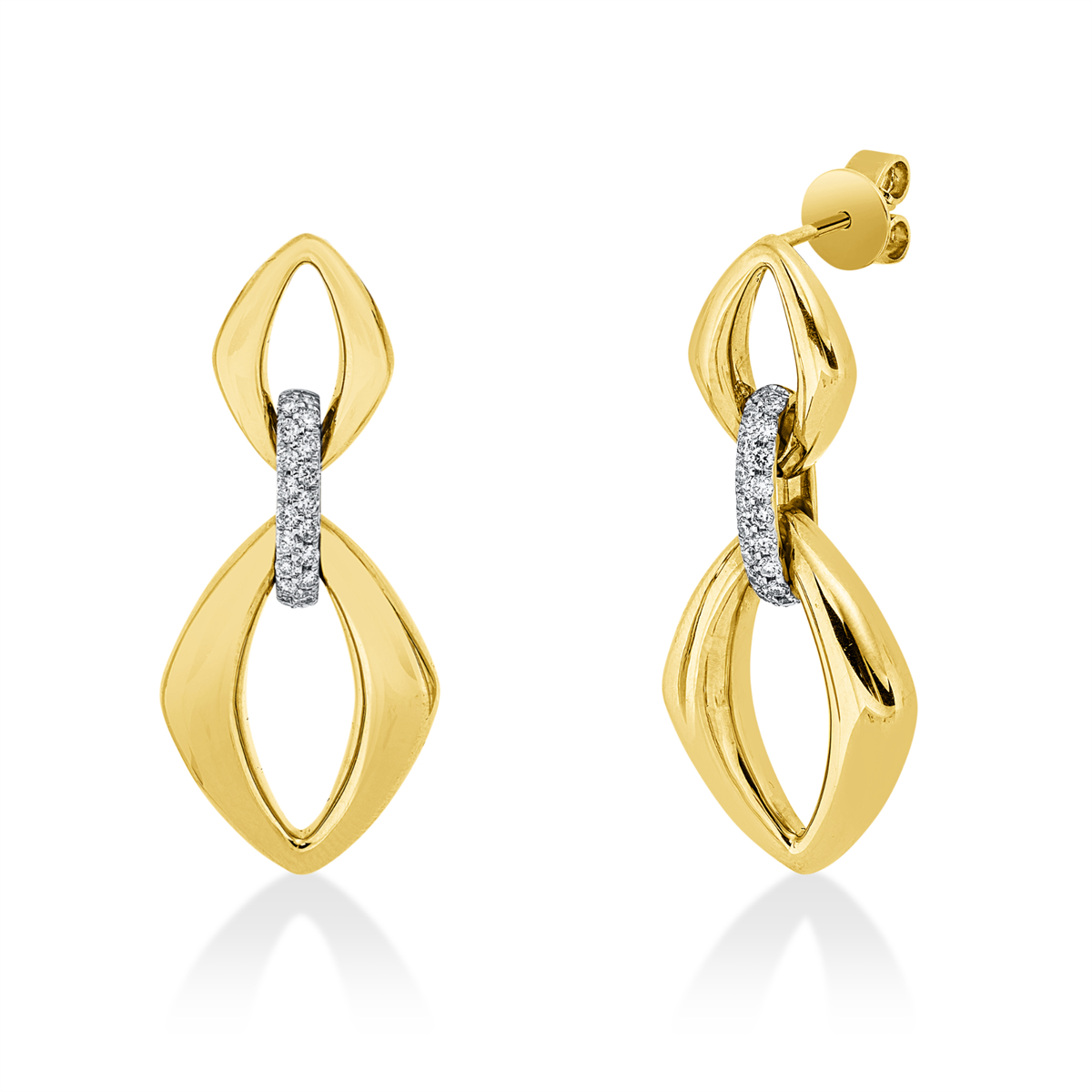 Ohrschmuck 14 kt GG+WG