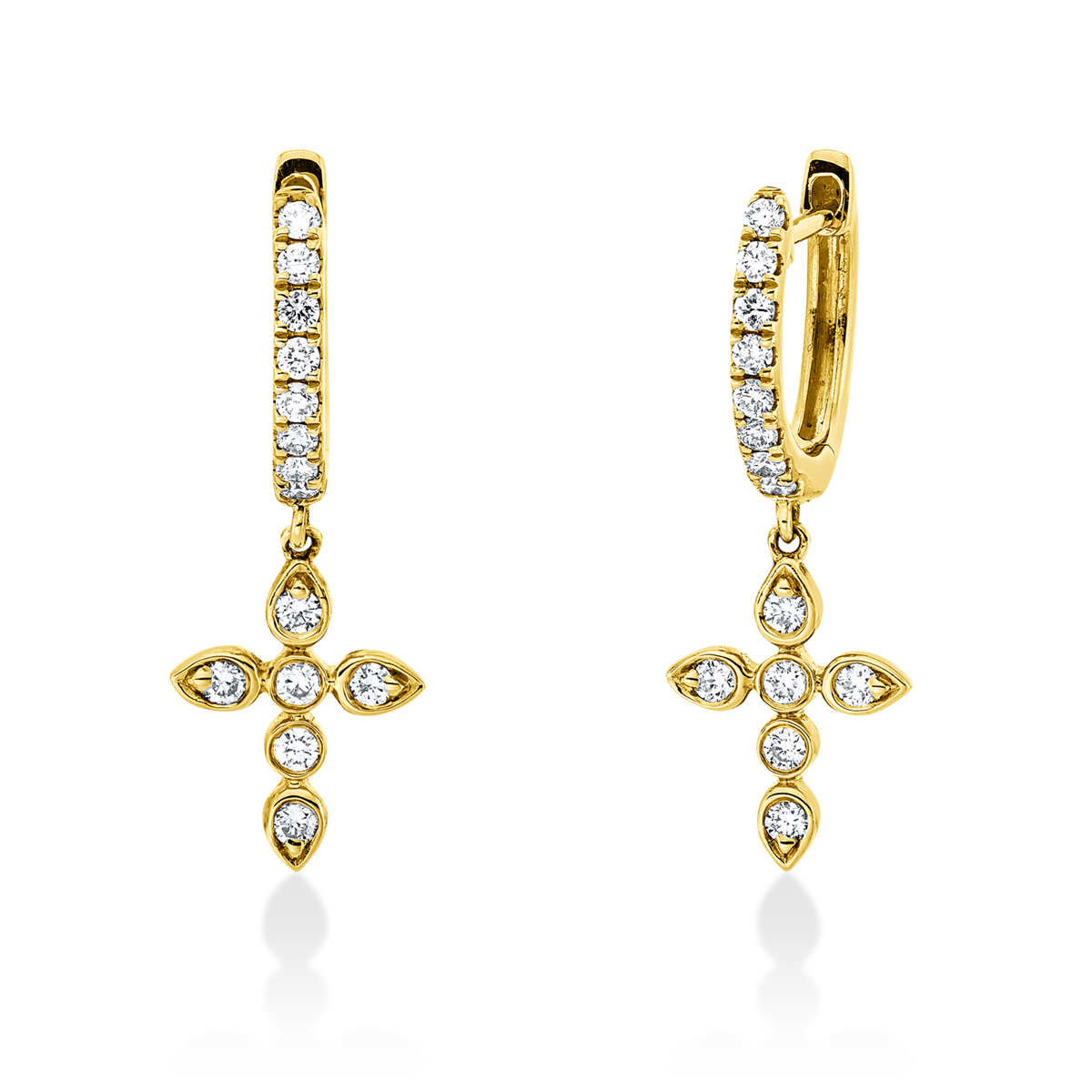 Ohrschmuck 18 kt GG Kreuz