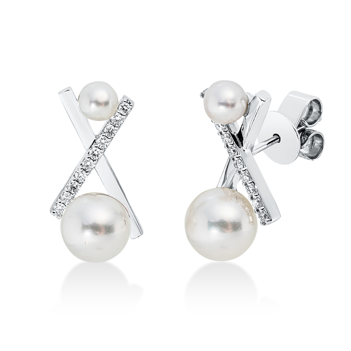 Ohrstecker  18kt Weißgold mit 0,15ct Diamanten