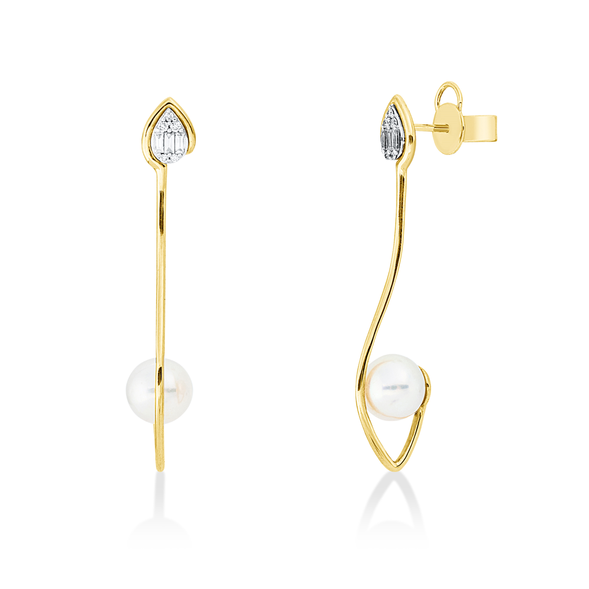 Ohrschmuck  18kt Gelbgold / Weißgold mit 0,13ct Diamanten