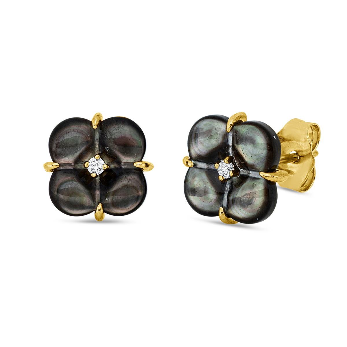 Ohrschmuck  18kt Gelbgold mit Farbstein