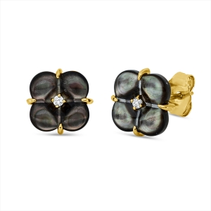 Ohrschmuck  18kt Gelbgold mit Farbstein