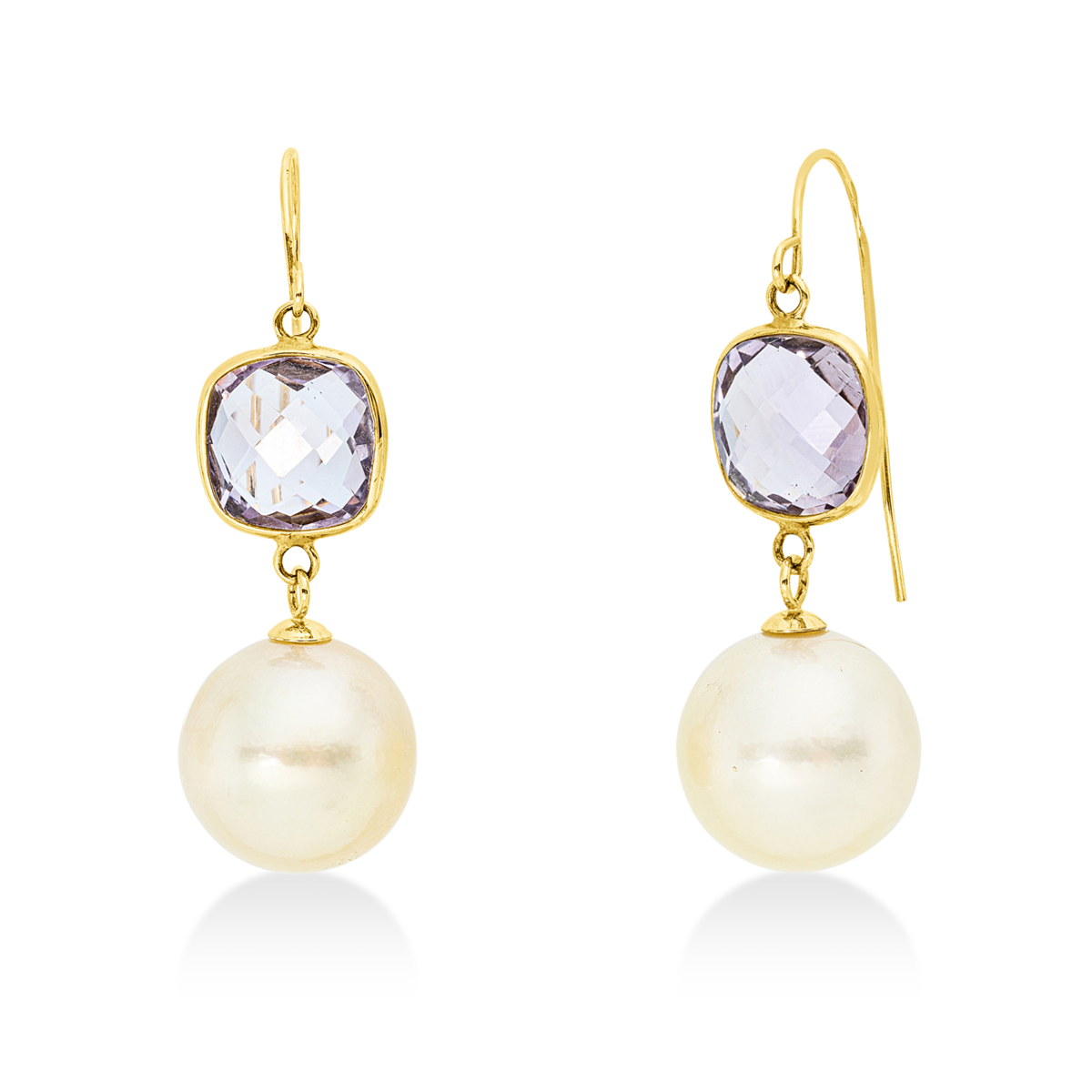 Ohrhänger  14kt Gelbgold mit Farbstein