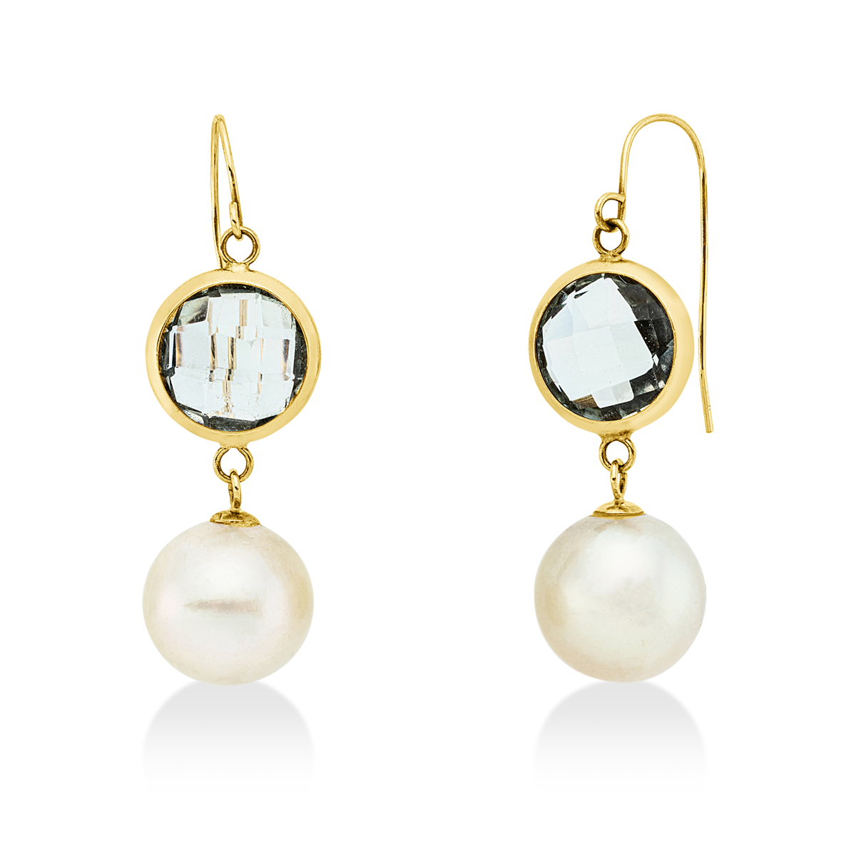 Ohrhänger  14kt Gelbgold mit Farbstein