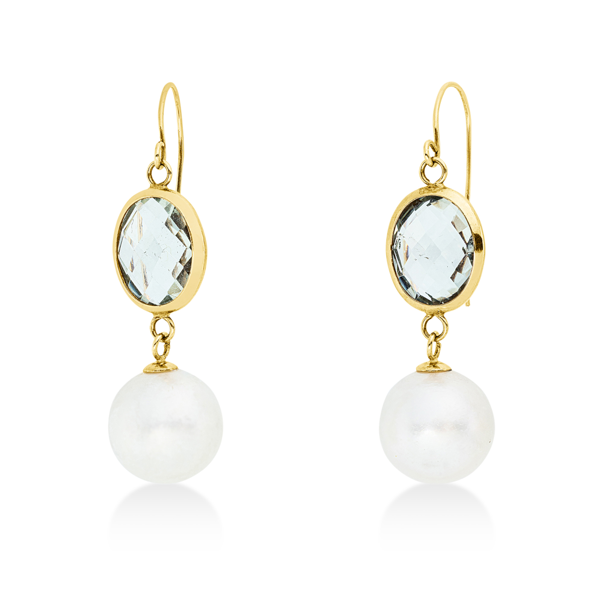 Ohrhänger  14kt Gelbgold mit Farbstein