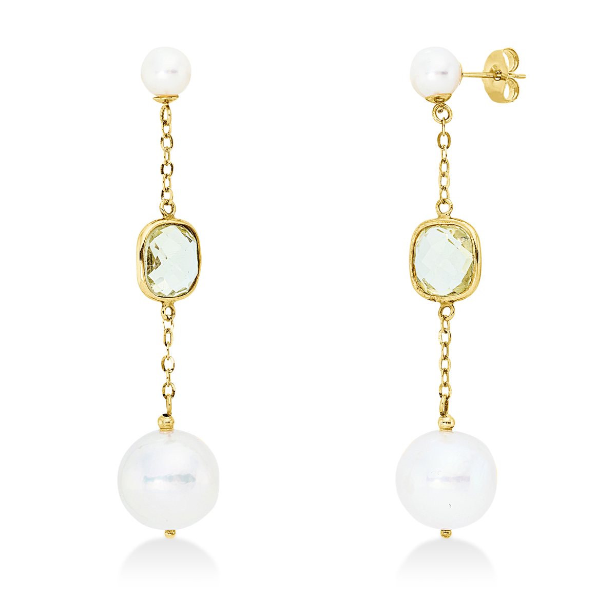 Ohrschmuck  14kt Gelbgold mit Farbstein