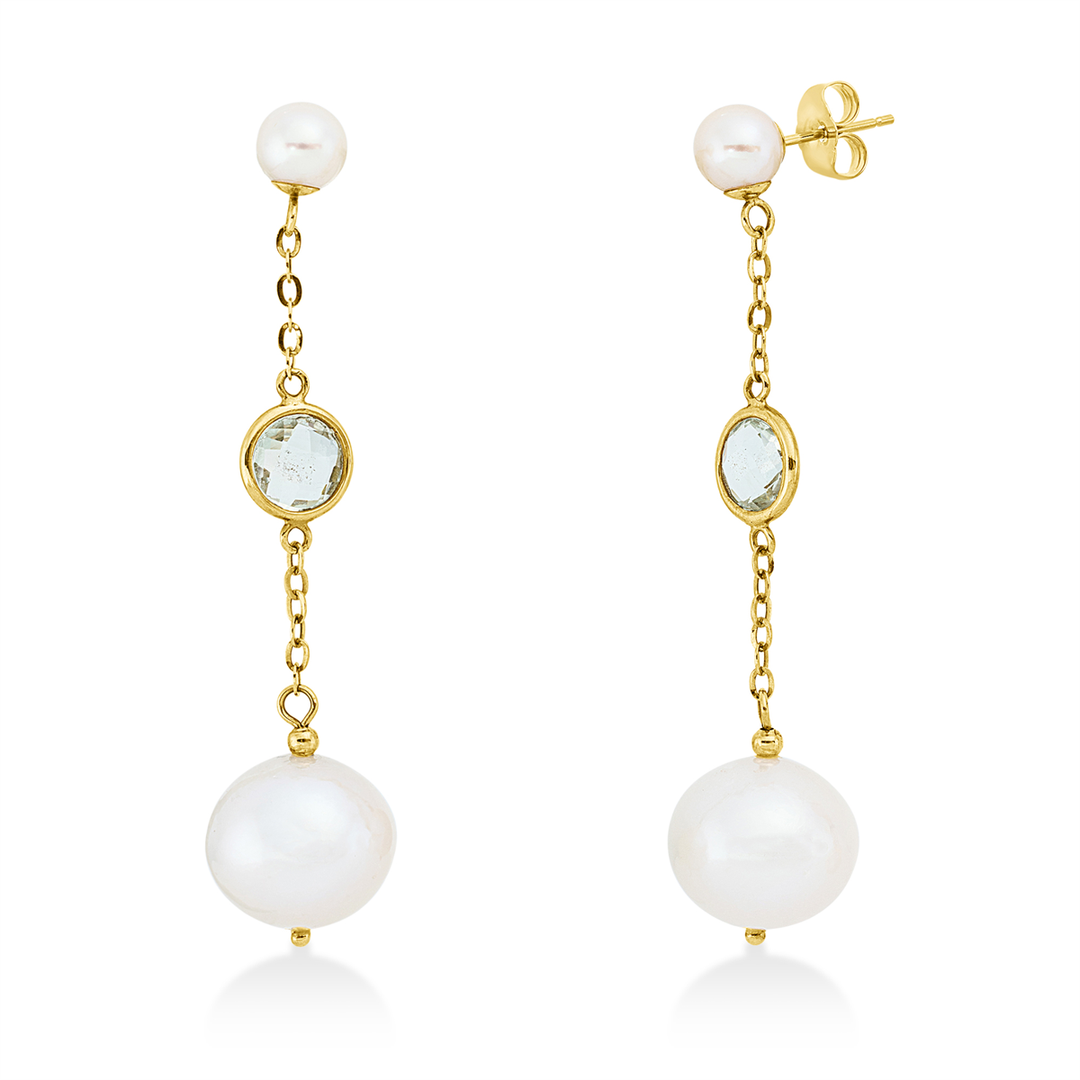 Ohrschmuck  14kt Gelbgold mit Farbstein