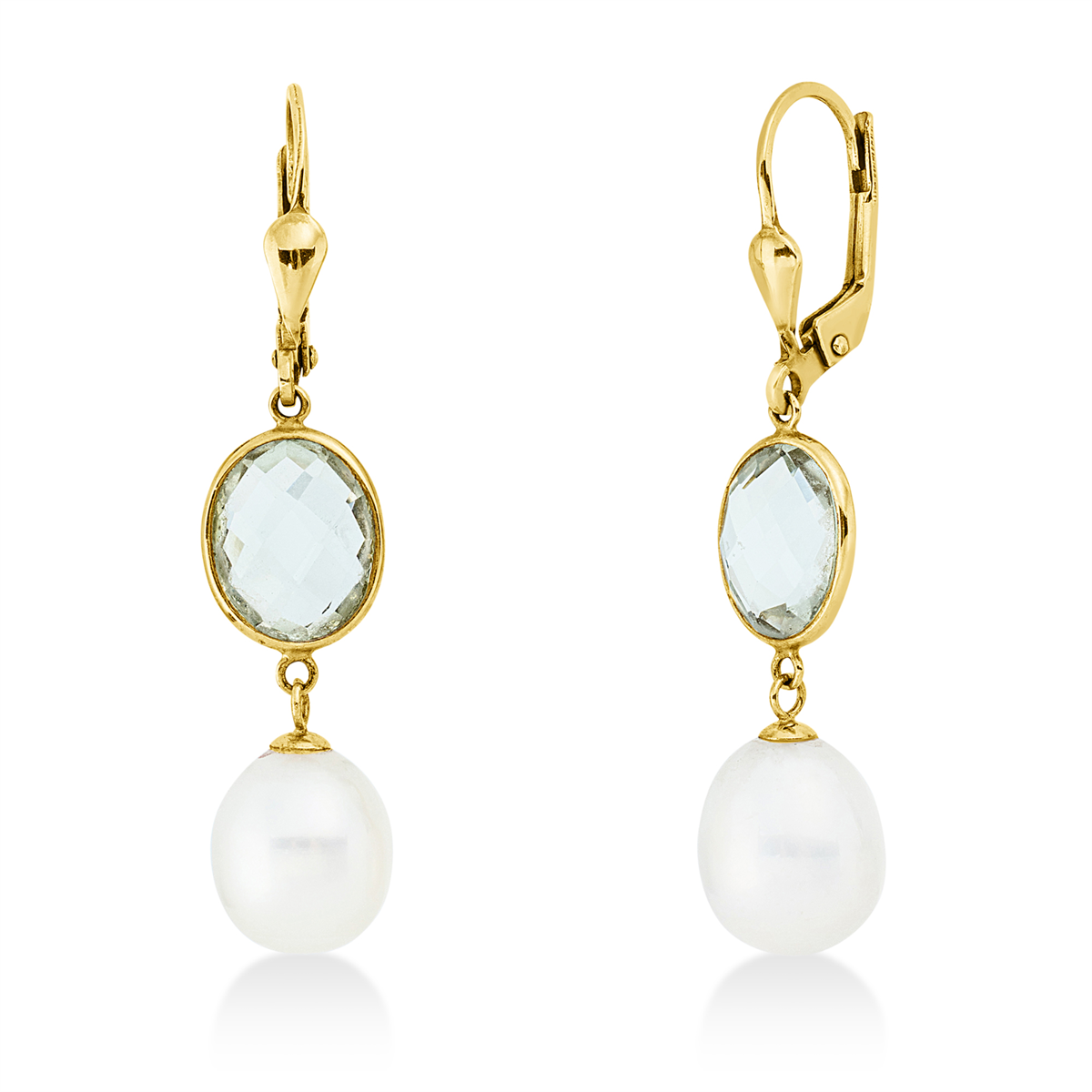 Ohrschmuck  14kt Gelbgold mit Farbstein